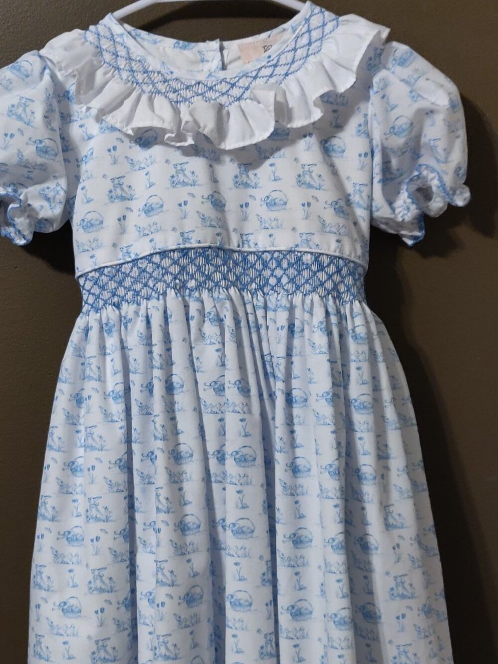 Smockingbird Smocked Easter Basket Jenny Dress SIZE 7 - Picture 3 of 6